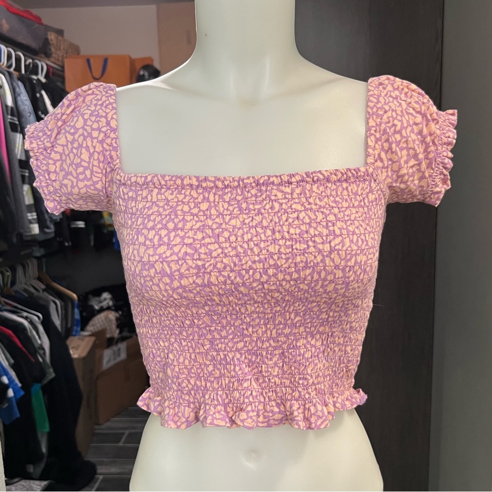 Billabong Purple & Pink Scrunched Crop Top